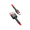 BASEUS pītais Cafule ātrās uzlādes kabelis - USB Type-A uz Type-C 2A - 2m - sarkans (neilons)
