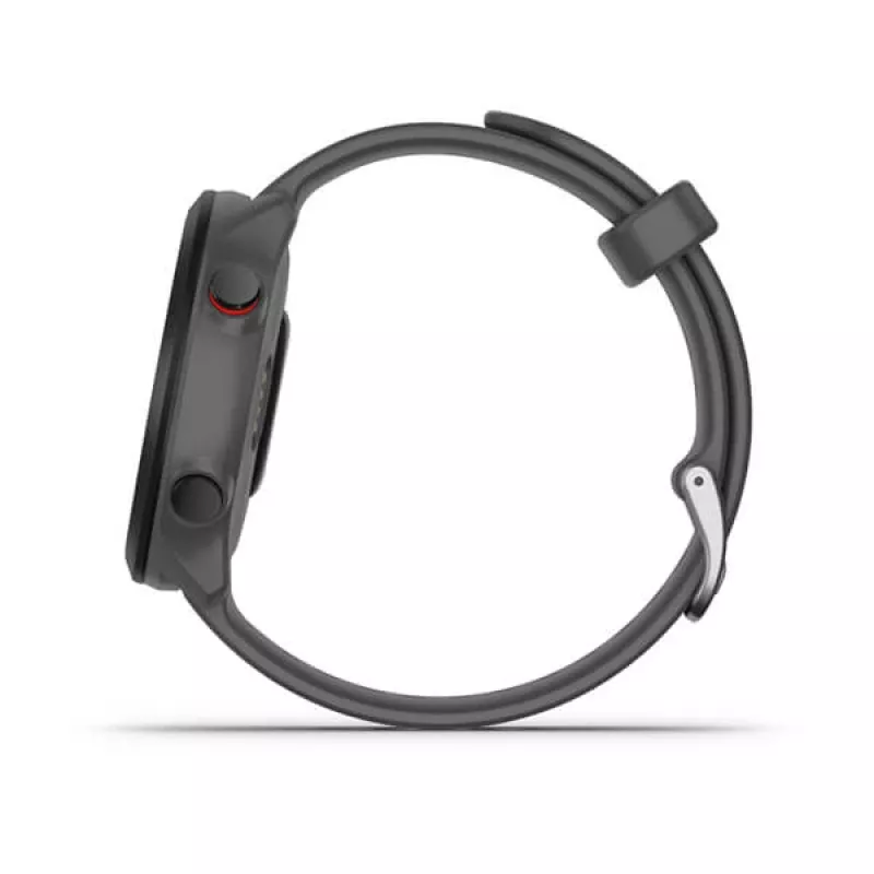 Viedpulkstenis GARMIN Forerunner 55, apaļš 42 mm korpuss, pelēks, silikona siksniņa, GPS/GLONASS/Galileo, 5 ATM ūdensizturība