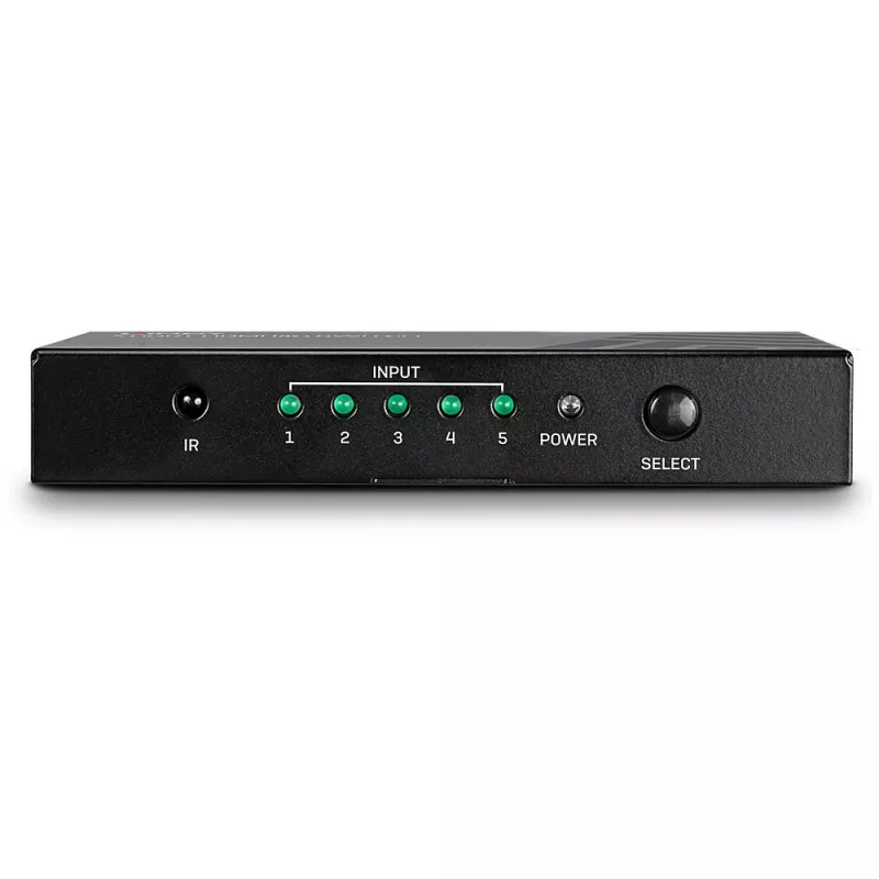 Lindy 5 Port HDMI 18G Switch, HDMI, Metal, Melns, 18 Gbit/s, RF, 4K Ultra HD