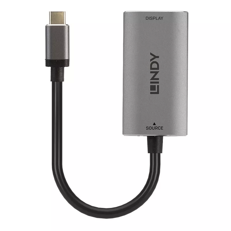 Lindy USB Type C uz HDMI 8K60 pārveidotājs, 0,11 m, USB Type-C, HDMI, vīrišķais, sievišķais, taisns