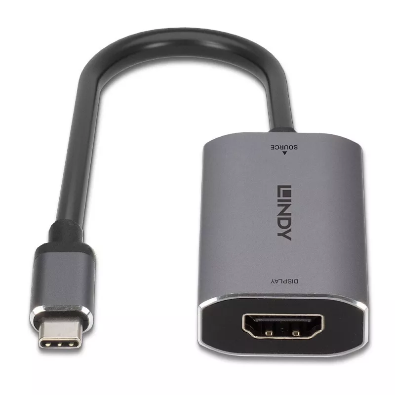 Lindy USB Type C uz HDMI 8K60 pārveidotājs, 0,11 m, USB Type-C, HDMI, vīrišķais, sievišķais, taisns