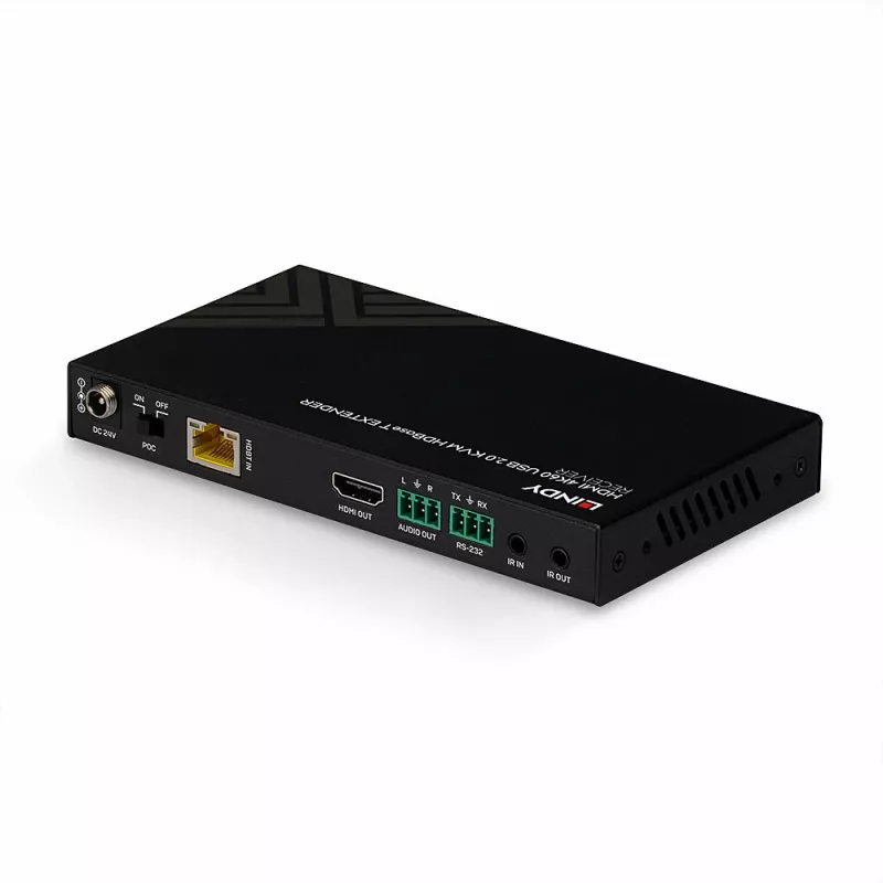 Lindy 150m Cat.6 HDMI 4K60, IR, RS-232 & Audio HDBaseT KVM uztvērējs
