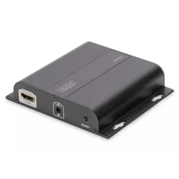 DIGITUS HDMI pagarinātājs 4K caur IP, uztvērēja vienība, izmantojot tīkla kabeli (CAT 5/5e/6/7), 4K2K/30Hz, melns