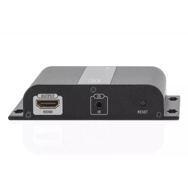 DIGITUS HDMI pagarinātājs 4K caur IP, uztvērēja vienība, izmantojot tīkla kabeli (CAT 5/5e/6/7), 4K2K/30Hz, melns