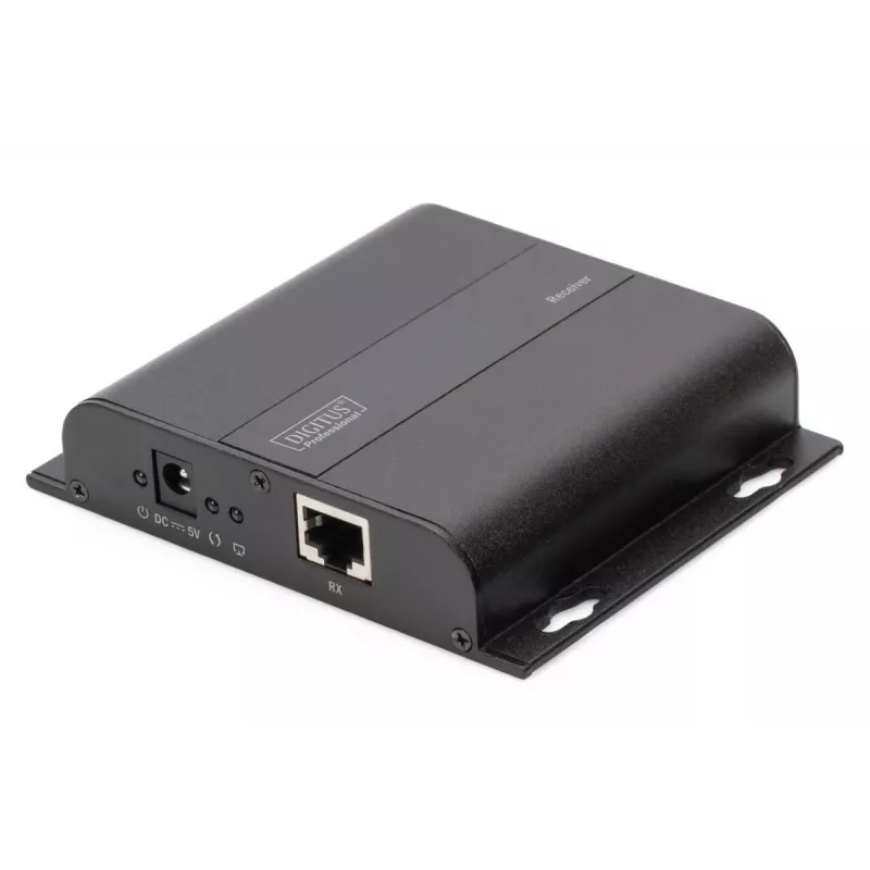 DIGITUS HDMI pagarinātājs 4K caur IP, uztvērēja vienība, izmantojot tīkla kabeli (CAT 5/5e/6/7), 4K2K/30Hz, melns
