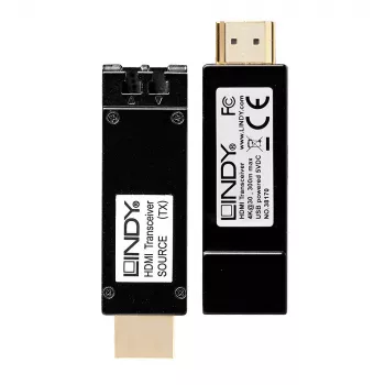 AV raidītājs un uztvērējs Lindy 300m optiskās šķiedras HDMI 4K30 pagarinātājs