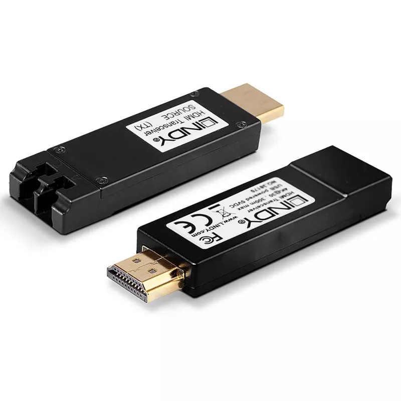 AV raidītājs un uztvērējs Lindy 300m optiskās šķiedras HDMI 4K30 pagarinātājs