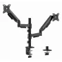 Monitora galda statīvs Gembird MA-DA2P-02 diviem displejiem, līdz 81,3 cm (32 collas), VESA 75x75–100x100, maksimālais svars 9 kg katram, skava/caurums, melns