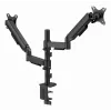 Monitora galda statīvs Gembird MA-DA2P-02 diviem displejiem, līdz 81,3 cm (32 collas), VESA 75x75–100x100, maksimālais svars 9 kg katram, skava/caurums, melns