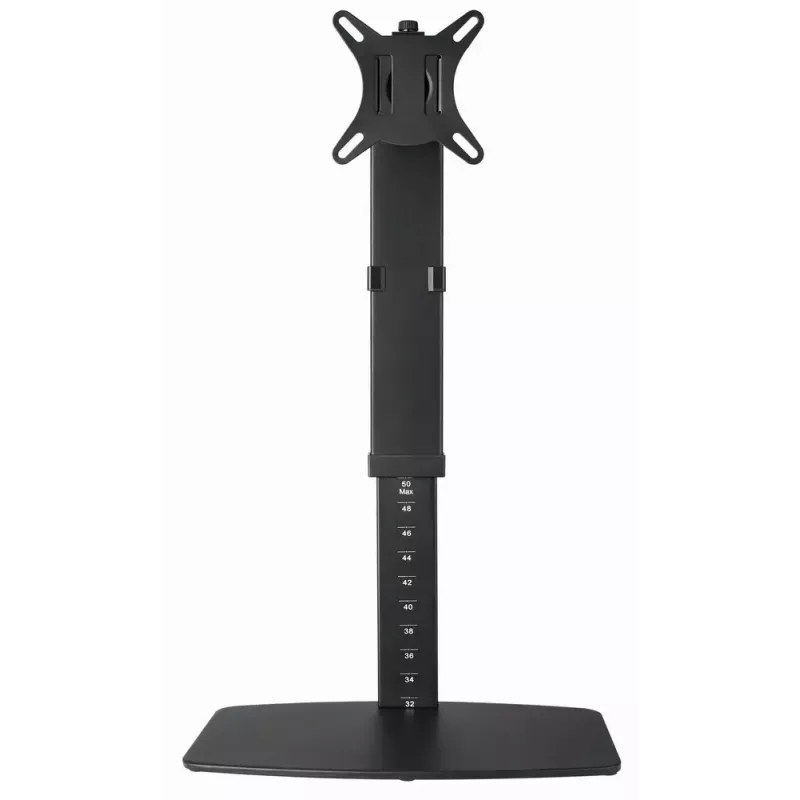Monitora galda statīvs GEMBIRD MS-D1ST-02 — regulējams augstumā, pilnas kustības, 17–32 collu ekrāniem, maks. 8 kg, VESA 75x75–100x100, melns