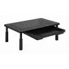 Monitora statīvs GEMBIRD MS-TABLE-D-01 — augstumā regulējams galda paaugstinājums ar 1 atvilktni, tērauda, 140 mm augstums, balsta 1 displeju, 20 kg ietilpība