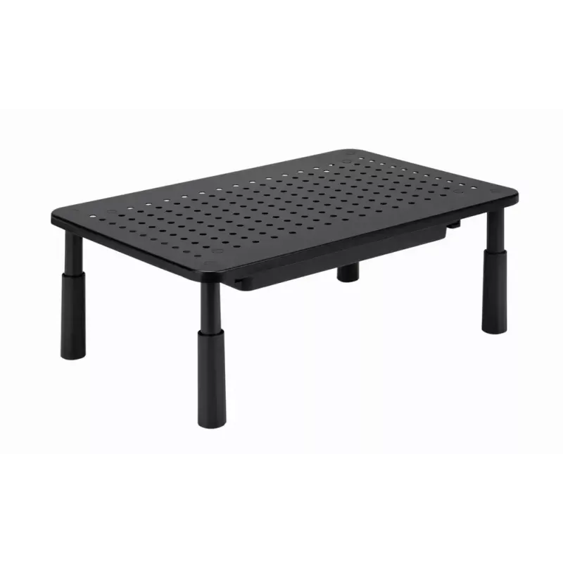 Monitora statīvs GEMBIRD MS-TABLE-D-01 — augstumā regulējams galda paaugstinājums ar 1 atvilktni, tērauda, 140 mm augstums, balsta 1 displeju, 20 kg ietilpība