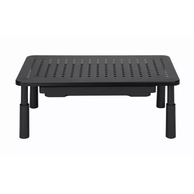 Monitora statīvs GEMBIRD MS-TABLE-D-01 — augstumā regulējams galda paaugstinājums ar 1 atvilktni, tērauda, 140 mm augstums, balsta 1 displeju, 20 kg ietilpība