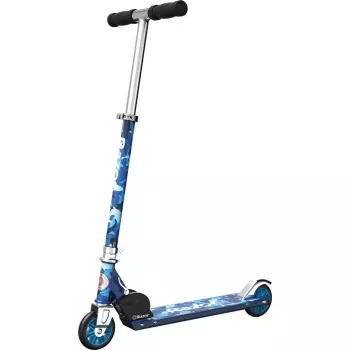 Minamais skrejritenis Razor Model A Shark Camo — salokāms, viegls bērnu/pusaudžu skrejritenis, 2 riteņi, regulējama stūre, maks. slodze 65 kg
