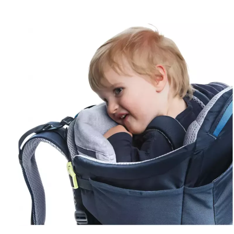 Bērnu pārnēsājamā mugursoma DEUTER Kid Comfort poliamīds zila, maks. slodze 22 kg, svars 3,23 kg, izmēri 72×43×34 cm