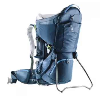 Bērnu pārnēsājamā mugursoma DEUTER Kid Comfort poliamīds zila, maks. slodze 22 kg, svars 3,23 kg, izmēri 72×43×34 cm
