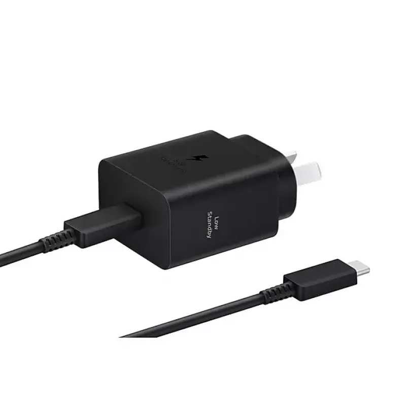 Sienas lādētājs Samsung EP-T4511 45W USB‑C PD 3.0, 100–240V, melns, viedtālrunim un planšetdatoram