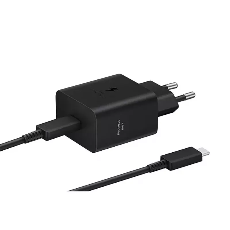 Sienas lādētājs Samsung EP-T4511 45W USB‑C PD 3.0, 100–240V, melns, viedtālrunim un planšetdatoram