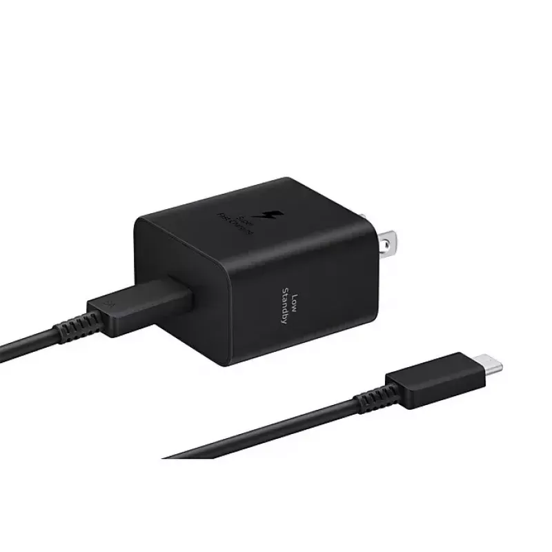 Sienas lādētājs Samsung EP-T4511 45W USB‑C PD 3.0, 100–240V, melns, viedtālrunim un planšetdatoram