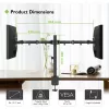 Monitora stiprinājums TECHLY ICA-LCD-382-D 2 displejiem, galda skava, līdz 27 collām, 20 kg, VESA 75x75–100x100, melns