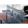 Monitora stiprinājums TECHLY ICA-LCD-382-D 2 displejiem, galda skava, līdz 27 collām, 20 kg, VESA 75x75–100x100, melns
