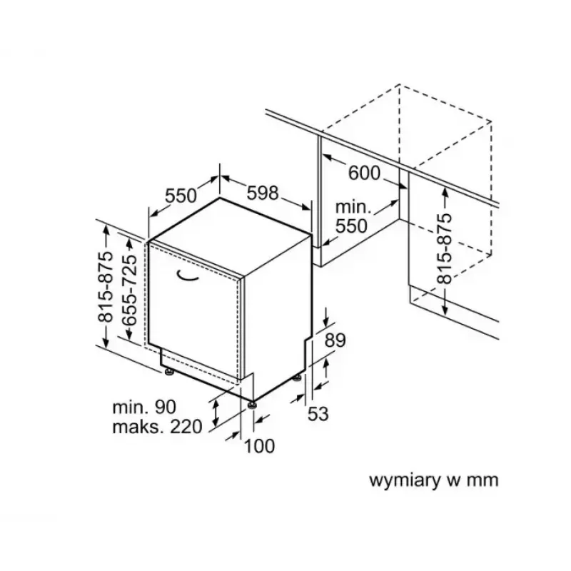 Iebūvējamā trauku mazgājamā mašīna Bosch Serie 4 SMV4HTX11E — 13 trauku komplekti, pilna izmēra 60 cm, energoklase C
