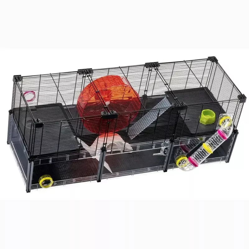 Grauzēju būris FERPLAST Multipla hamster large 107.5×37.5×42 cm, metāls, melns