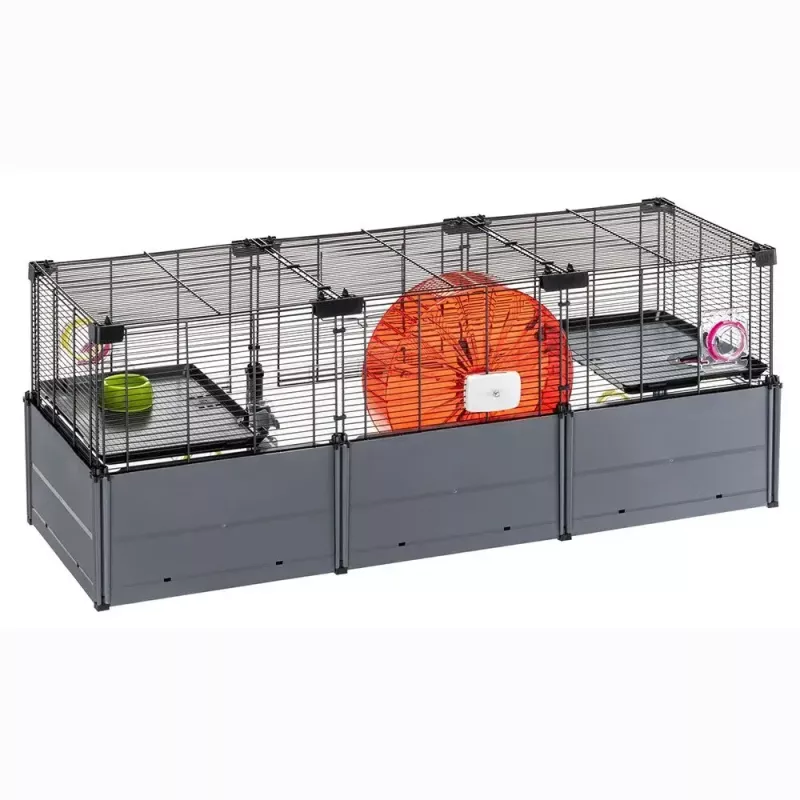 Grauzēju būris FERPLAST Multipla hamster large 107.5×37.5×42 cm, metāls, melns