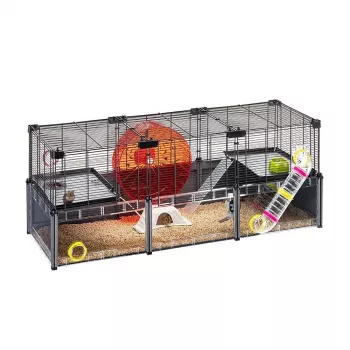 Grauzēju būris FERPLAST Multipla hamster large 107.5×37.5×42 cm, metāls, melns