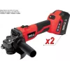 Leņķa slīpmašīna YATO YT-828295, bezvada 18 V, bezsuku, 125 mm disks, 2x 4 Ah Li-Ion akumulatori, 1,26 kg