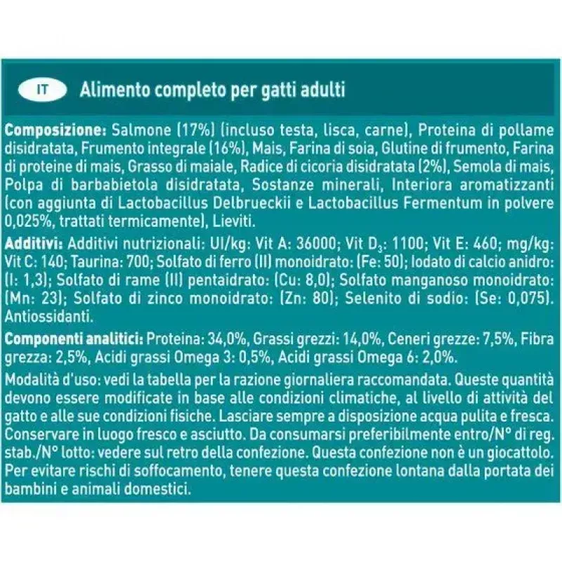 Sausā kaķu barība Purina Nestlé PURINA One 12430964, pieaugušiem kaķiem, lasis, 9.75 kg, proteīns 34%, tauki 14%