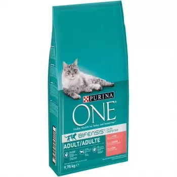 Sausā kaķu barība Purina Nestlé PURINA One 12430964, pieaugušiem kaķiem, lasis, 9.75 kg, proteīns 34%, tauki 14%