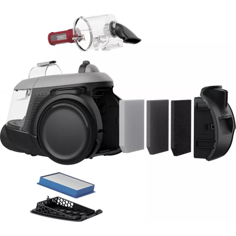 Putekļu sūcējs Electrolux EL61A4UG, bezmaisa sausais putekļu sūcējs, 700 W maks., 170 W sūkšanas jauda, 9 m vads, 12 m darbības rādiuss, pelēks