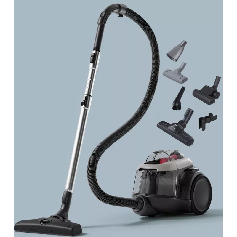 Putekļu sūcējs Electrolux EL61A4UG, bezmaisa sausais putekļu sūcējs, 700 W maks., 170 W sūkšanas jauda, 9 m vads, 12 m darbības rādiuss, pelēks