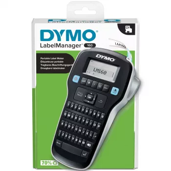 DYMO LabelManager 160 etiķešu veidotājs | Rokas etiķešu printeris ar QWERTY tastatūru | Ietver melnbaltu D1 etiķešu lenti (12 mm) | Mājai un birojam