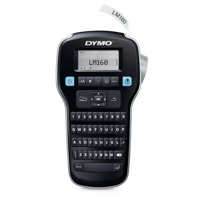 DYMO LabelManager 160 etiķešu veidotājs | Rokas etiķešu printeris ar QWERTY tastatūru | Ietver melnbaltu D1 etiķešu lenti (12 mm) | Mājai un birojam