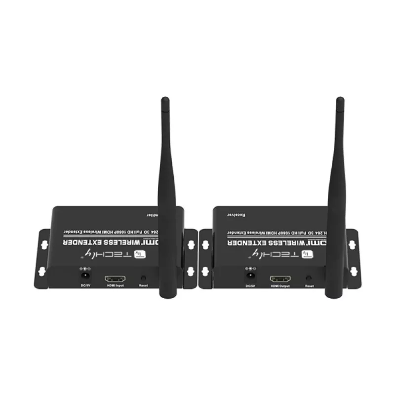 Techly IDATA HDMI-WL55 AV paplašinātājs AV raidītājs un uztvērējs Melns