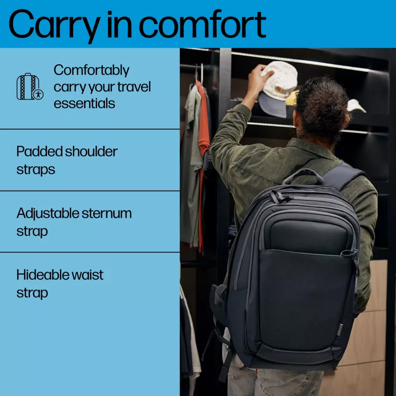 HP Travel Plus 30L 17 collu mugursoma klēpjdatoram, Mugursoma, 43,9 cm (17,3 collas), 1,08 kg