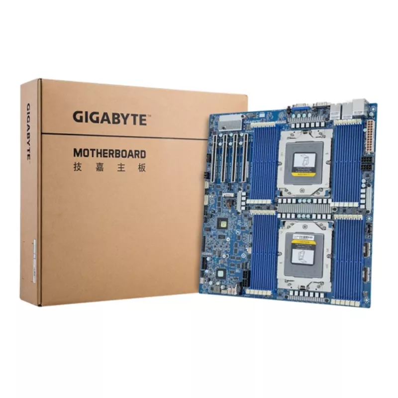 Mātesplate GIGABYTE MZ73-LM1 Extended ATX ligzda SP5 AMD EPYC 9004, 24× DDR5 DIMM, 4× PCIe x16 Gen4, 2× RJ-45