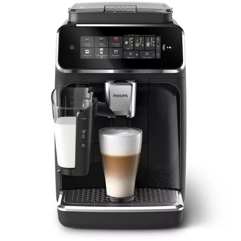 Espresso automāts Philips EP3341/50 pilnībā automātisks, 1,8 L ūdens tvertne, 275 g pupiņu tvertne, 0,26 L piena tvertne, 15 bāri, keramikas dzirnaviņas