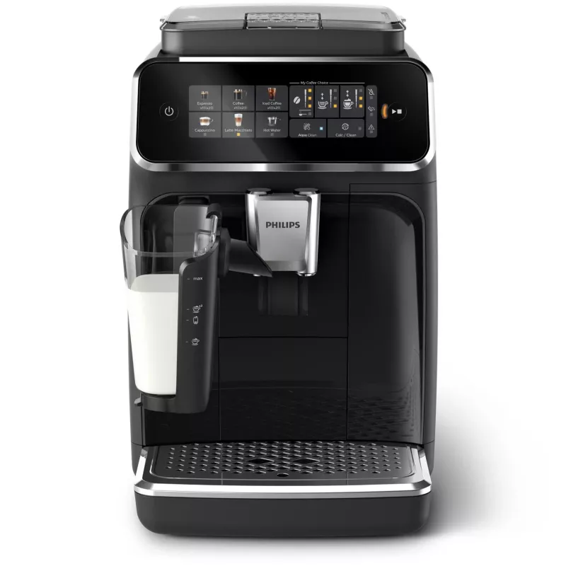 Espresso automāts Philips EP3341/50 pilnībā automātisks, 1,8 L ūdens tvertne, 275 g pupiņu tvertne, 0,26 L piena tvertne, 15 bāri, keramikas dzirnaviņas