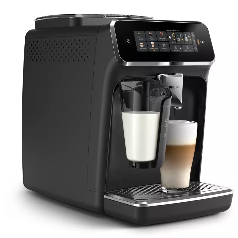 Espresso automāts Philips EP3341/50 pilnībā automātisks, 1,8 L ūdens tvertne, 275 g pupiņu tvertne, 0,26 L piena tvertne, 15 bāri, keramikas dzirnaviņas