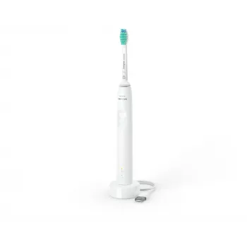 Skaņas zobu birste Philips 3100 sērija HX3671/13 — skaņas, 31 000 kust./min, spiediena sensors, litija jonu, iebūvēts akumulators, 1 birstes galviņa, balta