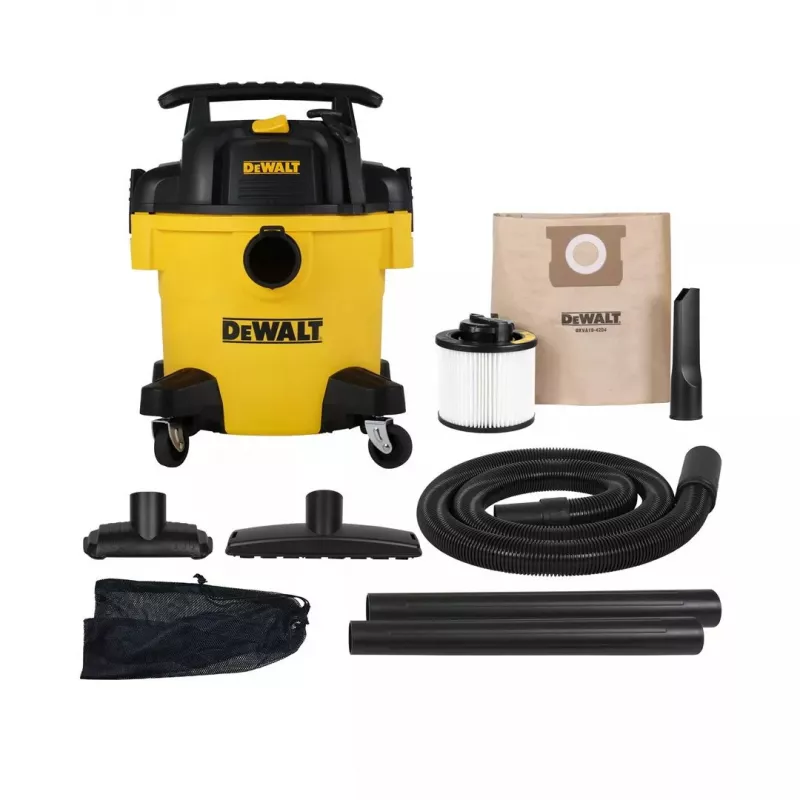 Putekļu sūcējs DeWalt AT-DXV20P — 20 l mitrā un sausā tīrīšana, 230 V, 15 kPa vakuums, HEPA filtrs, 3 m kabelis