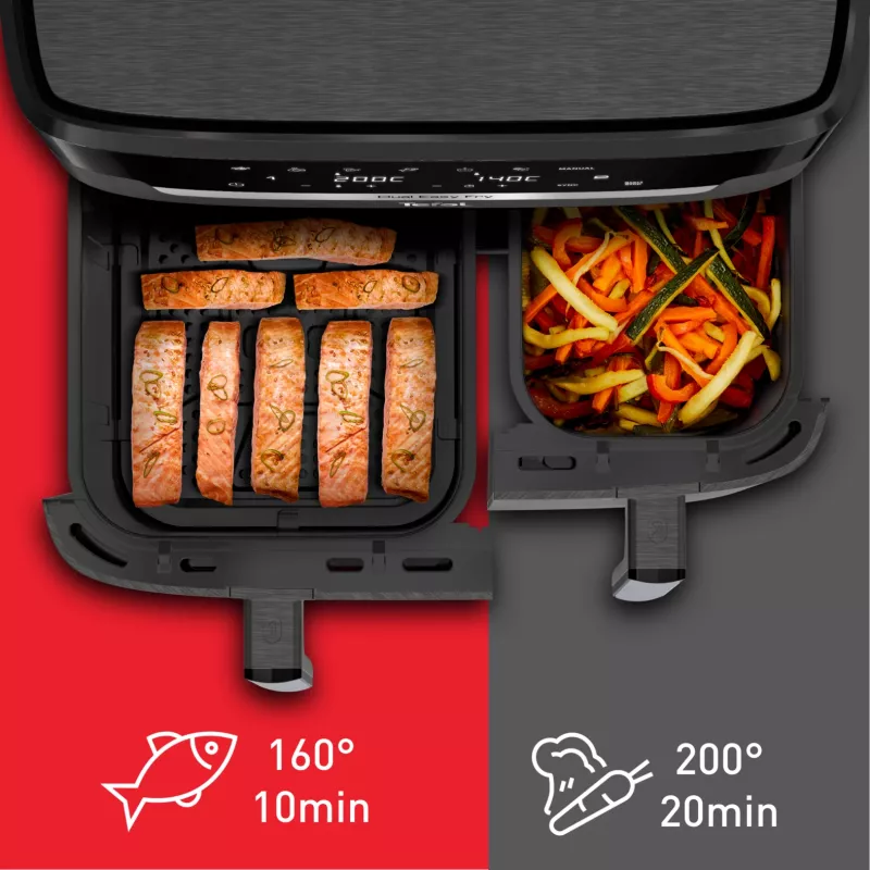 Tefal Easy Fry Dual XXL EY942HE0 fritieris Dubultā 11 L Brīvstāvošs 2020 W Karstā gaisa fritieris Pelēks
