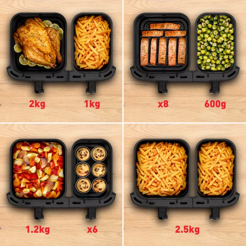 Tefal Easy Fry Dual XXL EY942HE0 fritieris Dubultā 11 L Brīvstāvošs 2020 W Karstā gaisa fritieris Pelēks