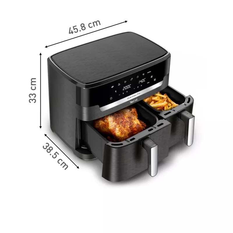 Tefal Easy Fry Dual XXL EY942HE0 fritieris Dubultā 11 L Brīvstāvošs 2020 W Karstā gaisa fritieris Pelēks