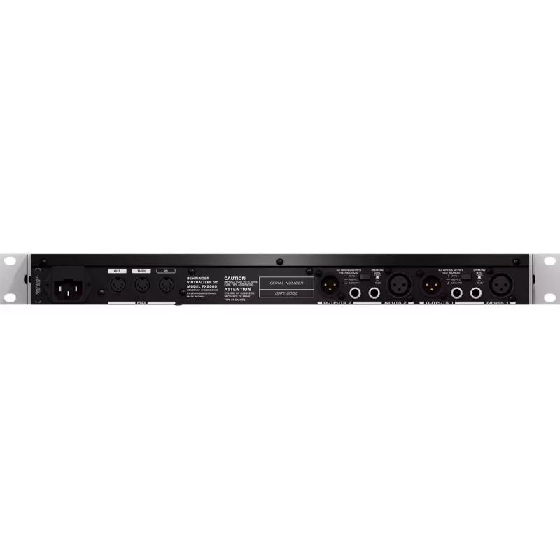 Efektu procesors Behringer FX2000, platums 44,5 mm, dziļums 483 mm, augstums 217 mm