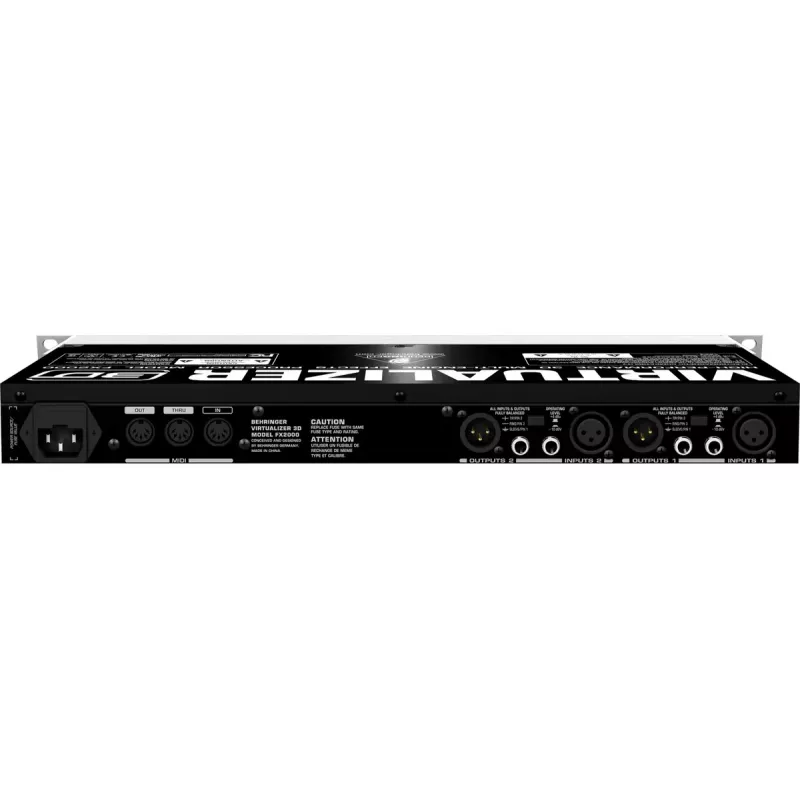 Efektu procesors Behringer FX2000, platums 44,5 mm, dziļums 483 mm, augstums 217 mm