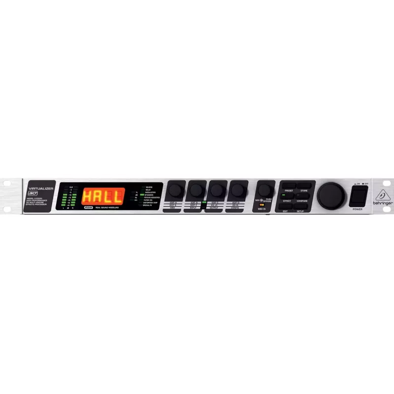 Efektu procesors Behringer FX2000, platums 44,5 mm, dziļums 483 mm, augstums 217 mm